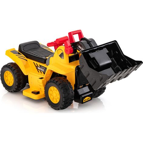 Bulldozer eléctrico para niños 84 x 35 x 43 cm con sonidos realistas y espacio de almacenamiento surtido amarillo y negro 200017112