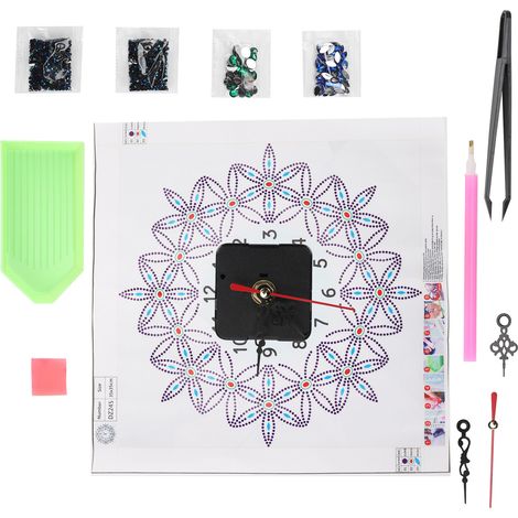 Kit de Peinture Diamant Horloge Murale DIY, Décoration Moderne pour Salon avec Pierres Strass DZ245 (1/5)