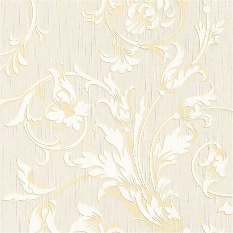 Papier peint aspect textile Profhome 956337 papier peint textile texturé à l'aspect textile mat crème or beige 5,33 m2 (1/5)
