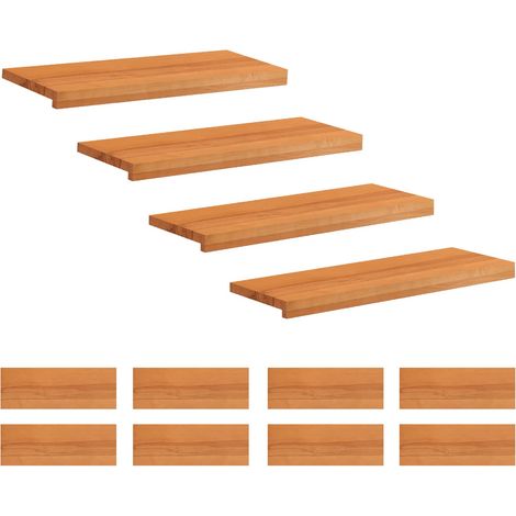 Alfombras para escalones 12 uds. 80 x 30 x 2 cm Marrón Claro vidaXL
