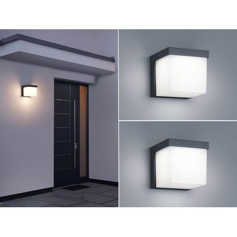 Moderne LED Außenwandlampen in Anthrazit IP54 - 2er Set Außenbeleuchtung Haus (1/5)