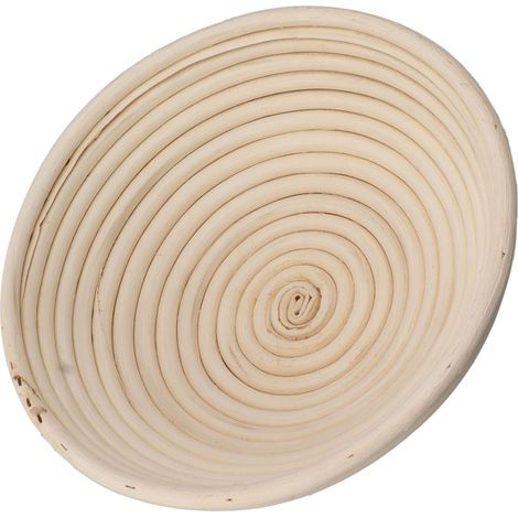 Runder Gärkorb mit Einlegetuch, Teiggärkorb aus Rattan, Set zum Brotbacken, 24,5 cm Durchmesser (1/5)