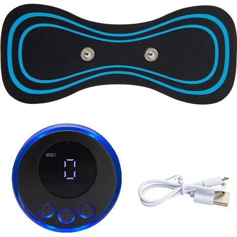 Mini-EMS-TENS-Elektrostimulator für Nacken-, Rücken- und Schultermuskelmassage, Linderung von Nacken- und Rückenschmerzen – Massagekissen  03081-AquaForge