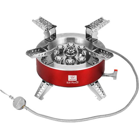 Red Aluminium Portable Camping Gas Stove 15 x 15 x 10 cm (1/5)