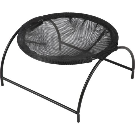 Lit hamac surélevé pour chien, matelas en maille respirante amovible et lavable pour chat, noir (1/5)