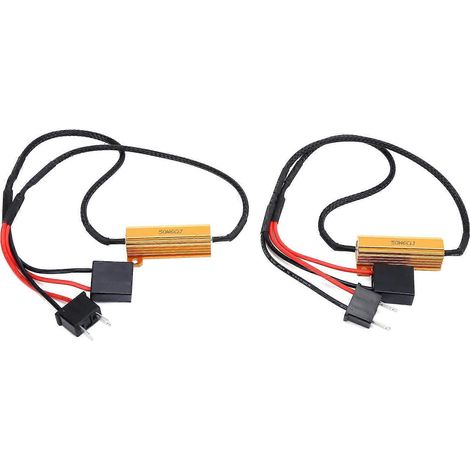 2 Stück H7 LED-Decoder 50W 6Ohm Lastwiderstand, fehlerfreier Blinkunterdrücker für Autoscheinwerfer und Blinker