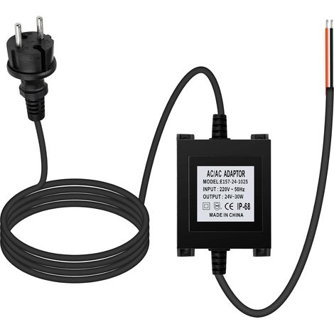 Transformateur 220v 24v LED Alimentation CA 30W protection contre les surcharges, la surchauffe et les courts-circuits, adapté aux éclairages LED et aux pompes de bassin (1/5)