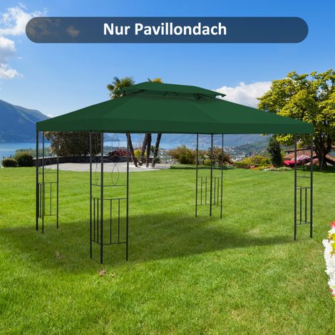 Telo ricambio gazebo 3x4 m doppio tetto verde HAVRYA (1/4)