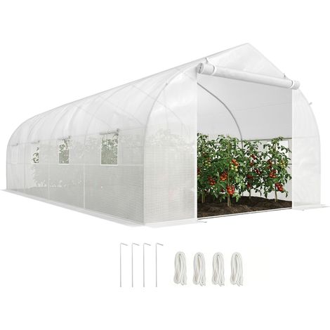 Serre de Jardin ou Abri Terrasse 6x3x2 m – Culture Plantes et Graines en Extérieur – Blanche