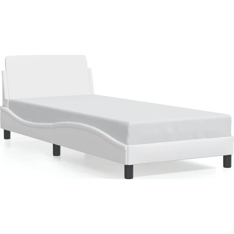 Cadre de lit sans matelas-Structure de lit blanc 90x190 cm similicuir 194034 (1/5)
