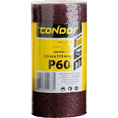 Rotolo di tela abrasiva 2,5 m, 115 mm, P60