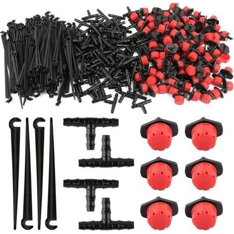 300pcs Goutteurs Irrigation Réglable + Tee Joint de Tuyau +Piquet de Support pour Kit Système d'irrigation de Bricolage Goutte Automatique H230 (1/5)