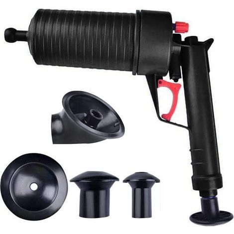 Blaster de vidange de pompe à air, piston de toilette à haute pression Kit de nettoyage d'ouvre-plongeur de déboucheur de pompe à air pour toilettes de bain, salle de bain, douche, baignoire de tuyau 