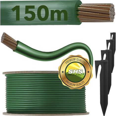 Câble de délimitation 150 m + 450 piquets pour tondeuse robot tondeuse à gazon Accessoires Kit fil de délimitation pour câble de recherche (1/5)