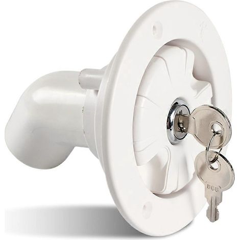 Système de remplissage d'eau douce par gravité pour filtre d'entrée de trappe avec verrouillage à clé pour camping-car (1/5)