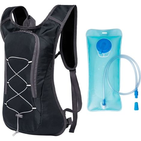 Sac à dos vélo ultra-léger et respirant, pack d'hydratation 2L pour sport extérieur, randonnée, camping, course à pied, VTT avec poche à eau. (1/5)