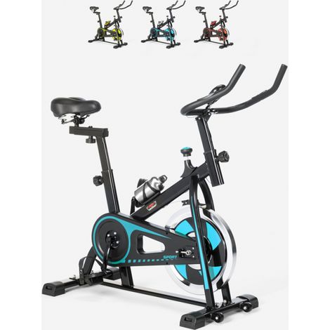 Vélo de biking professionnel 8 kg – Résistance mécanique réglable – Guidon ergonomique – Ordinateur avec capteurs cardiaques – Leonardo (1/5)