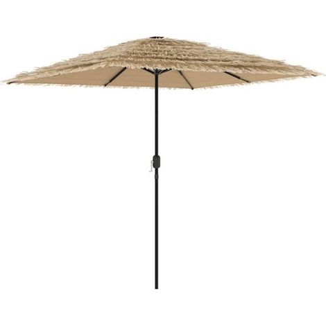 Parasol de jardin avec mât en acier marron 248 x 248 x 248 cm - Ombrelle jardin terrasse balcon extérieur résistant (1/5)