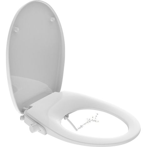 Asiento de inodoro con bidé Pure Clean con mecanismo de cierre suave y sistema de liberación rápida, blanco, Bemis BEMIS (1/5)