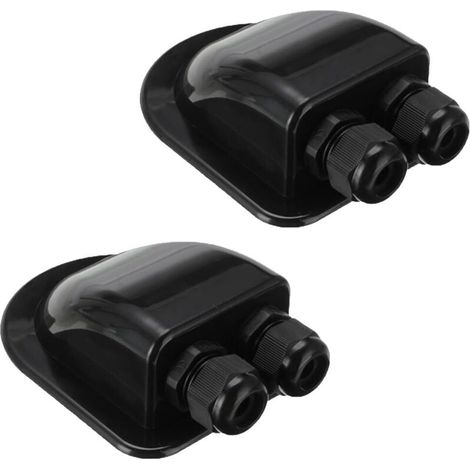 Lot de 2 passages de toit, 2 voies étanches en ABS pour camping-car, pour satellite solaire, climatisation, camping-car, caravane, bateau