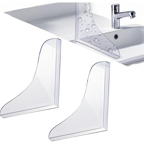 Set mit 2 selbstklebenden, transparenten Spritzschutzfolien aus Acryl für Badewanne, Küche und Spüle, 21 x 18 cm