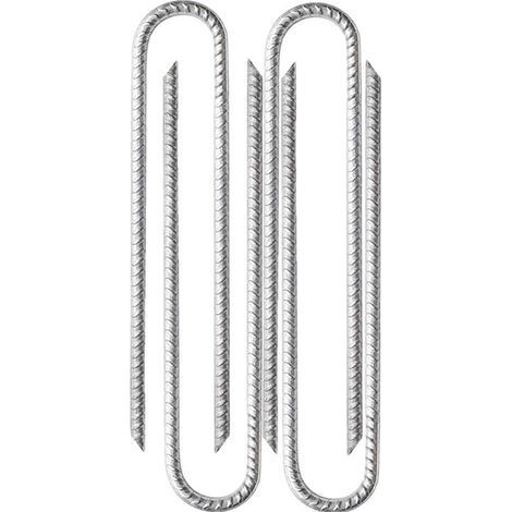 4 x 30 cm - Piquets d'armature en acier galvanisé - Piquets d'ancrage en U - Piquets d'ancrage pour tentes, tonnelles, châteaux, tentes, trampolines, filets de football, etc,,argen (1/5)
