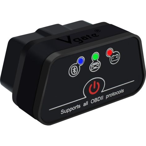 Adaptateur Bluetooth Vgate iCar2 BLE 4.0 OBD2, scanner ELM327, outil de diagnostic automobile pour Android/iOS (noir) (1/5)