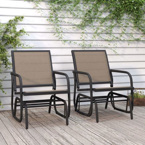 Teenpull – Garten-Schaukelstühle 2 Stk. Braun 61x76x87 cm Textilene Stahl (1/5)
