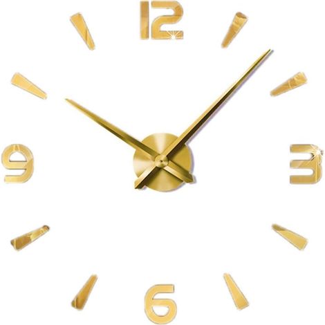 Horloge murale 3D arabe, à bricoler soi-même – Décoration cadeau -Gold-10-Fei Yu