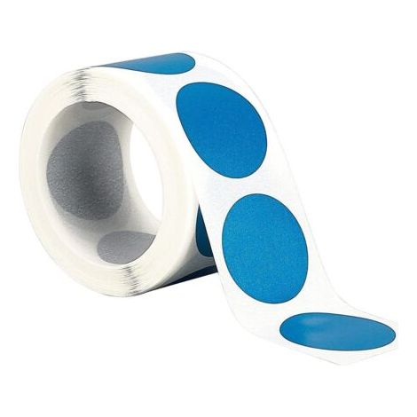 500 pièces/rouleau autocollants à gratter étiquettes rondes (bleu) (1/3)