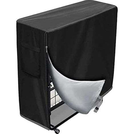 Funda de cama plegable, impermeable, a prueba de polvo, negra, L99 x W38 x H114 (1/2)