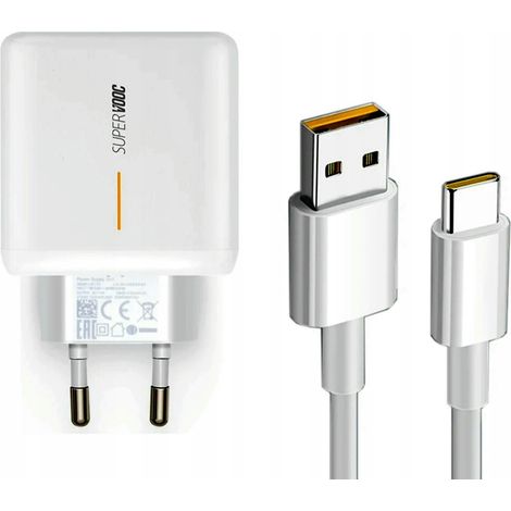 Ladegerät-Würfel Supervooc für Oppo 6500 mA 10 V OPPO65W-EU-T+KABEL sv 1M weiß (1/5)