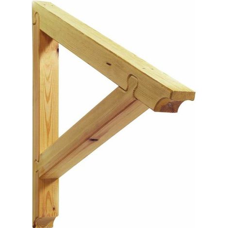 SUPPORTO PER TETTOIA PENSILINA A TRIANGOLO IN LEGNO 914x870mm PIRCHER (1/2)