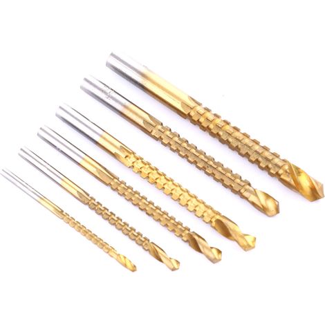 6 Forets Scie Trépan HSS Acier Rapide Bois Perçage Accessoires Outillage Électrique 3-8mm (1/5)