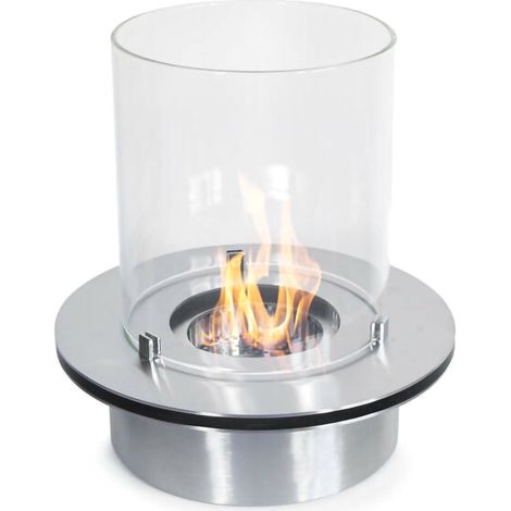 Dmora - Brenner Dscanzian, Kochfeld, Heizelement, Verbrenner, Made in Italy, 35x35 h36 cm, Grau und Transparent