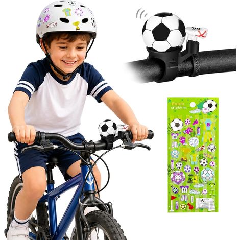 Sonnette Vélo Enfant en Forme de Ballon de Foot avec 2 Autocollants – Pour Vélo, Trottinette et Tricycle, Garçons et Filles (1/5)