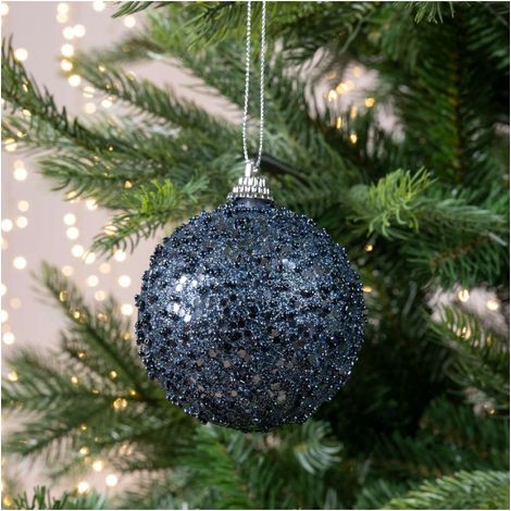 Sfera infrangibile glitter blu 8cm (1/3)