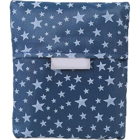 Grocery Bags, Large Capacity Waterproof Foldable Tote Bag, Strong Load Capacity for Daily Shopping (Dark Blue Starry Sky) (1/2)