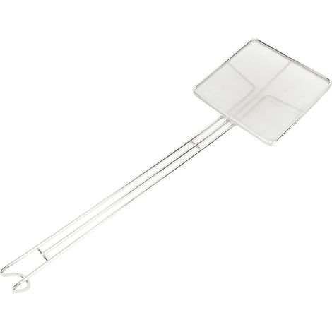 Quadratisches Edelstahl-Sieb, Schaumlöffel und Schöpfkelle zum Braten, Küchenutensil, Nudelsieb, feinmaschiger Löffel (1/5)