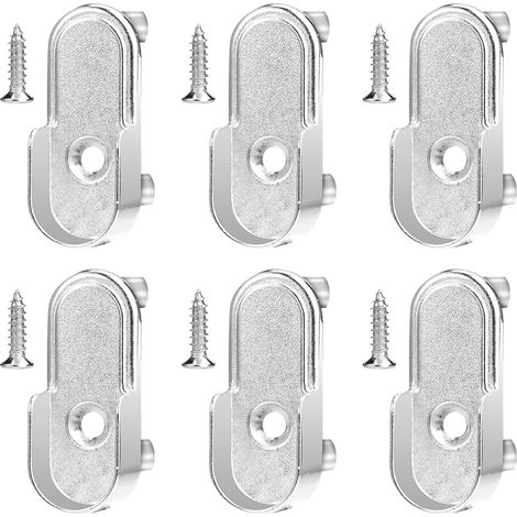 6 Pièces Support Tringle Rideaux en Alliage de Zinc, 15mm Support Tringle Penderie Avec Tringle Rideau, Cuisine, Salle de Bain (1/5)