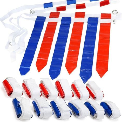 Ceinture Flag Football - Ensemble 12 Joueurs - 36 Drapeaux Détachables - Nylon Robuste - Longueur 127 Cm - 12 Ceintures (1/5)