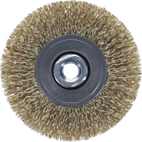 Messingbürste, Rundstahl, gewellter Draht mit M14 Mutter und Ø 0,30 mm Besatz (115x12)  Osborn 2812522051 (1/3)