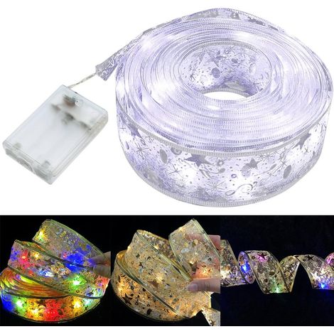 Guirlande lumineuse LED 4 mètres ruban cuivre guirlandes scintillantes Noël arbre lumineux pour chambres jardins terrasses (1/5)