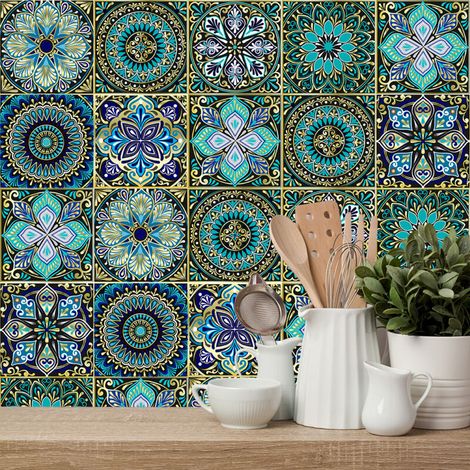 20×20cm 10pcs Kitchen Tile Stickers,Bathroom Adhesive Tile Stickers,Tile Stickers