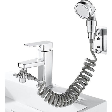 Pommeau de douche multifonctionnel pour salle de bain, jet de douche, filtre et tuyau d'évacuation. (1/5)