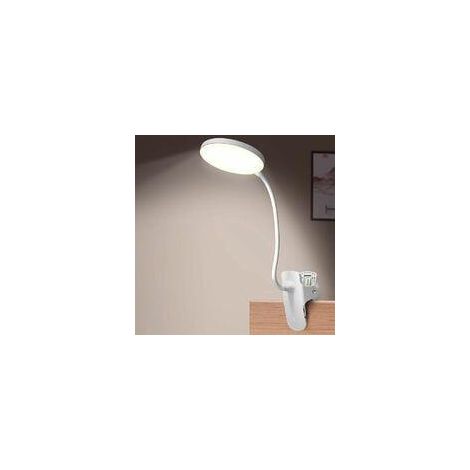 Lampe De Lecture - Avec Pince Réglable - Bras Flexible En Silicone - 3 Niveaux De Luminosité - Pour Bureau Table De Chevet Étude Travail - 1 Pièce (1/2)