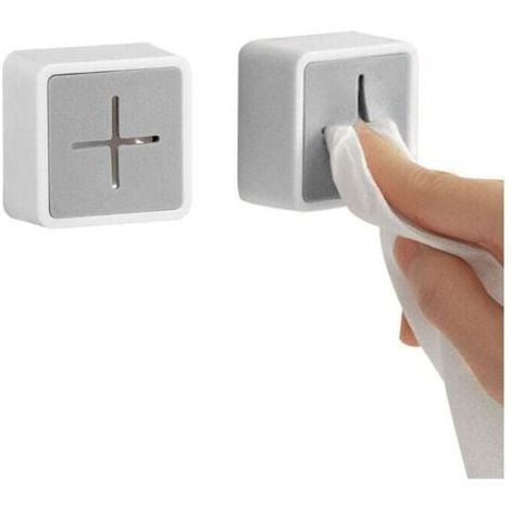2Pcs Pince Serviette Salle Bain Autocollante (gris)Porte Autocollante Crochets Pour Serviettes En Abs Porte-Serviettes Auto-AdhéSif Crochet (1/5)