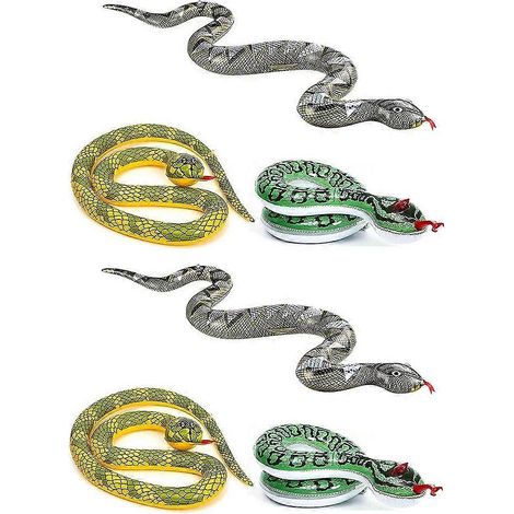 Lot de 6 serpents gonflables en PVC pour piscine, faux serpents gonflables pour accessoires de jardin, pour effrayer les oiseaux et les écureuils (1/5)