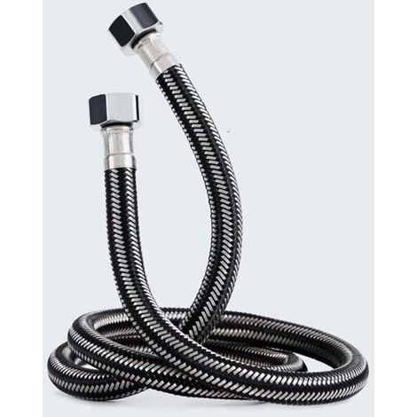 Vtizikl Tuyau Tressé 2M, Tuyaux de Raccordement(G1/2 X G1/2) avec tresse en acier inoxydable,Tuyau d'entrée de Chauffe-Eau Chaude et Froide,pour Remplacement Universel de Cuisine Salle de Bain.