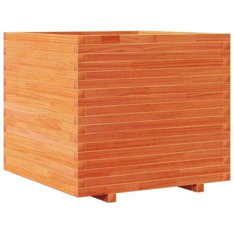 Macetero bancal elevado plantas flores terraza jardín cera 80 x 80 x 72 cm madera maciza de pino marrón 020038505